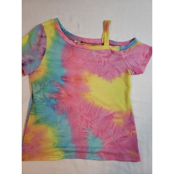 Andree by Unit womens tie dye one shoulder tee shirt size M - Picture 6 of 12
